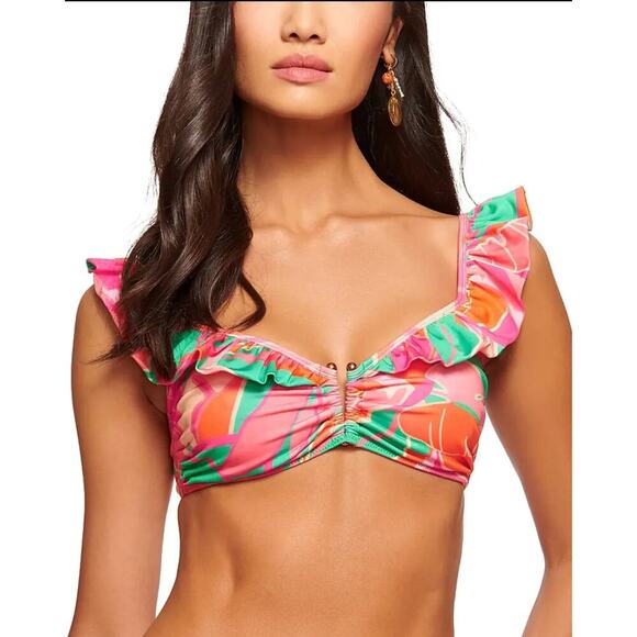 NWT Ramy Brook Palm Printed Siena Bikini Top Size Small - Picture 1 of 9